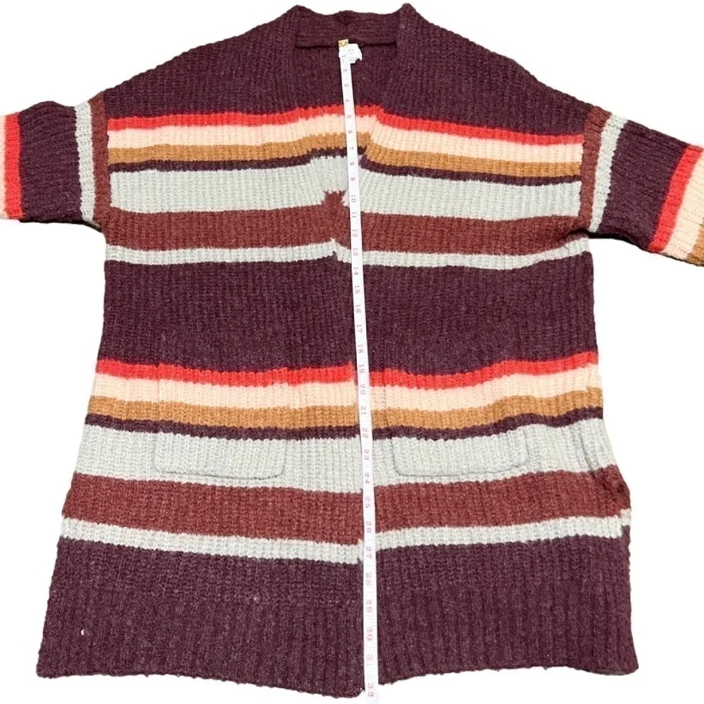 A New Day Oversized Multicolor Red Blended Content Stripe Sweater Women’s Size L